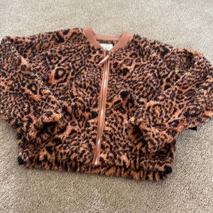 Billabong wild Bomber cheetah faux fur coat